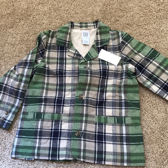 NWT! Kids baby gap size 4/5 yrs green plaid blazer